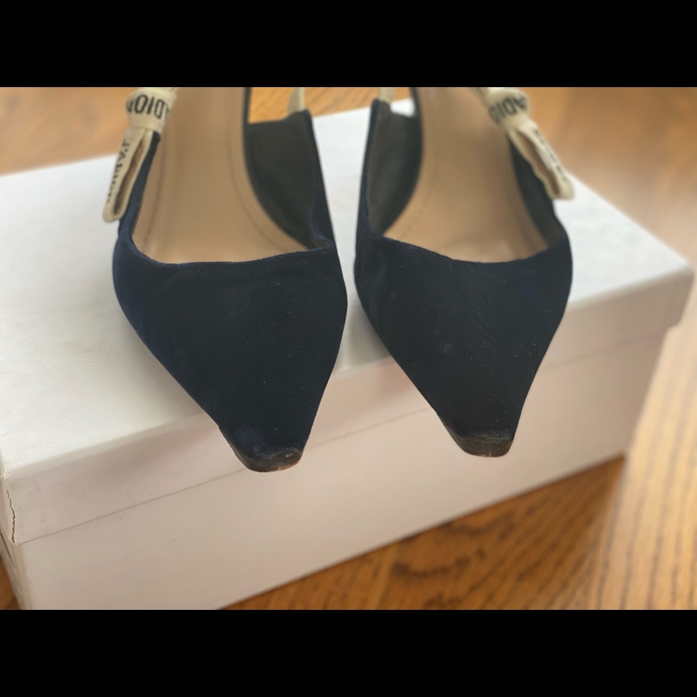 Blue velvet J’ADIOR Slingbacks - Picture 4 of 6